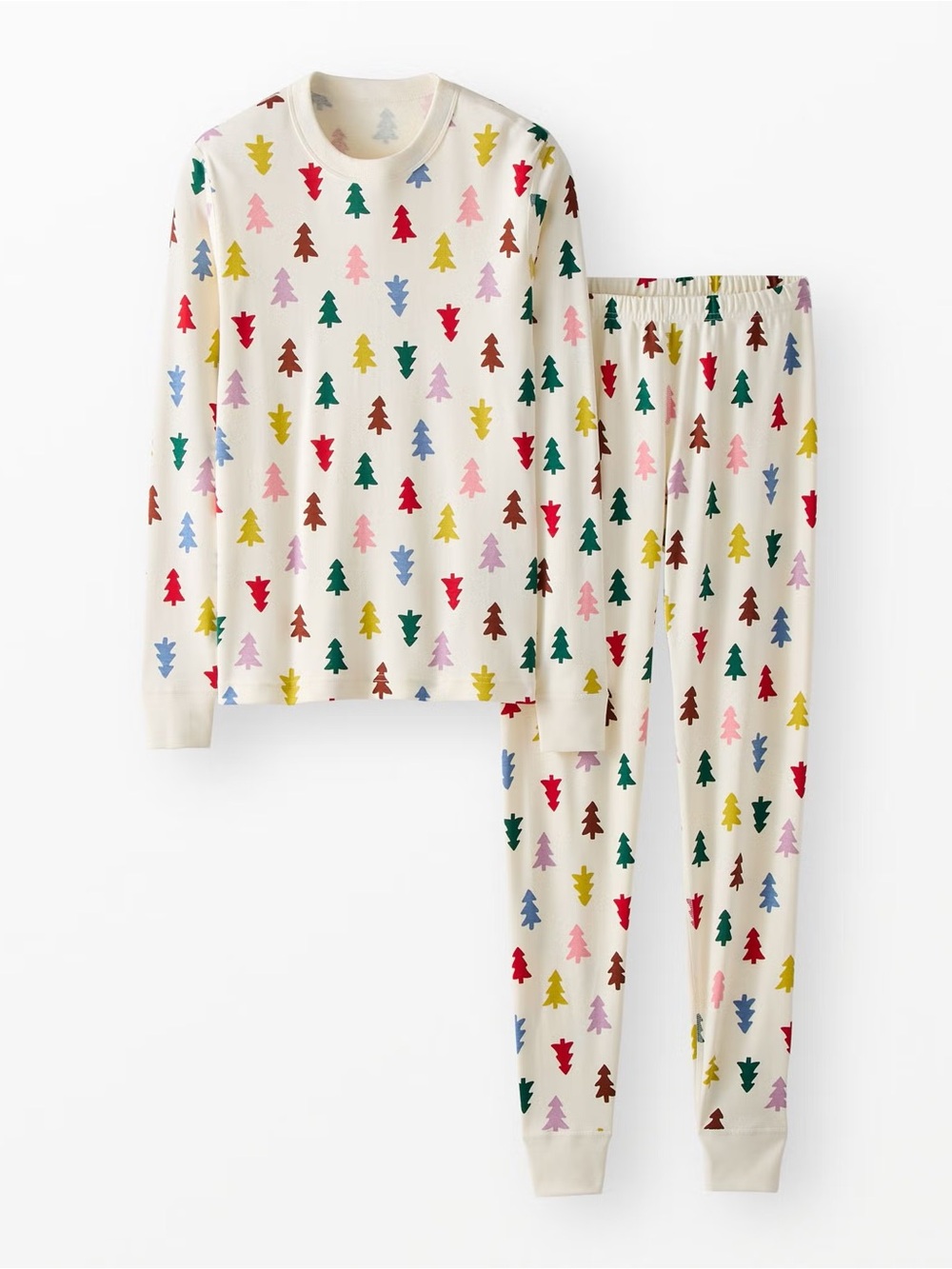Hanna Andersson Festive Forest on Ecru Organic Cotton Pajama Set Size XL